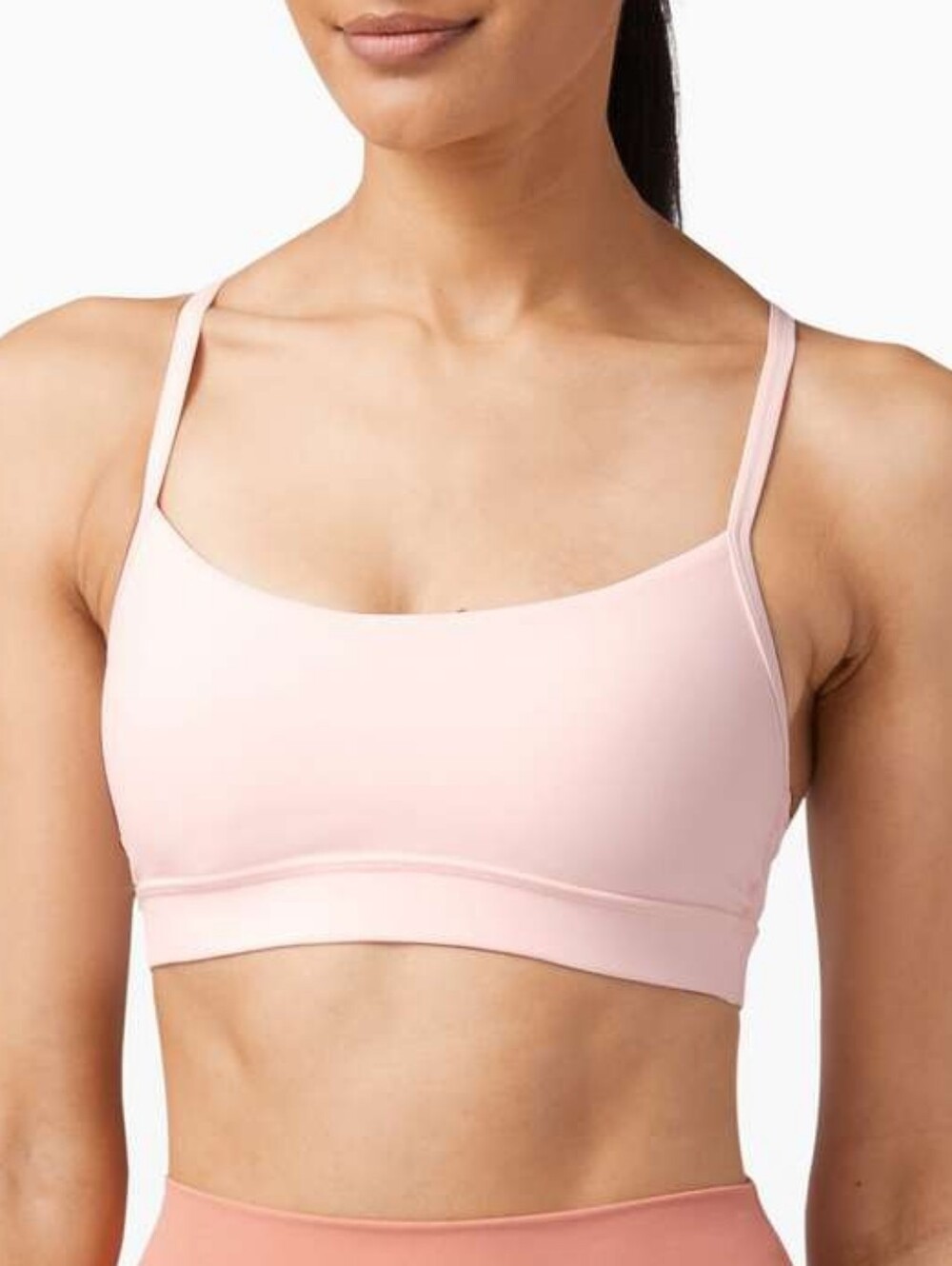 Lululemon Athletica Pale Pink Slim-Strap Sports Bra Size 8